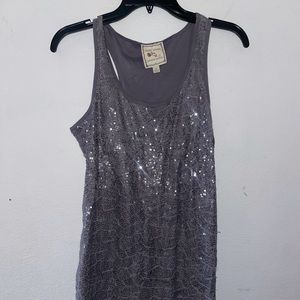 Gray sequin tank top